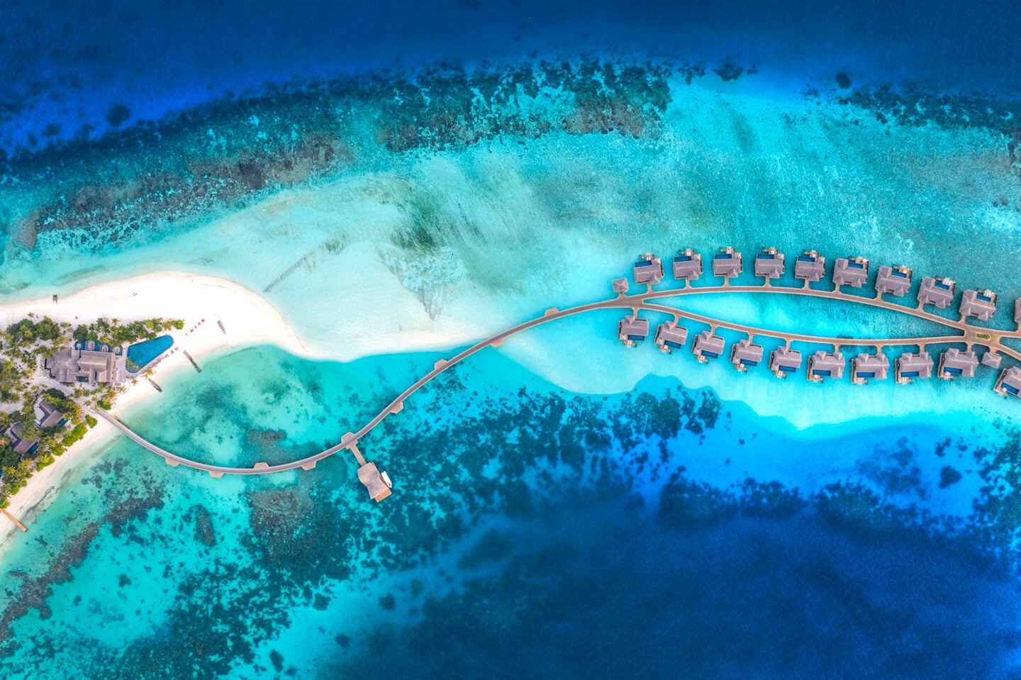Aerial Overwater Villas